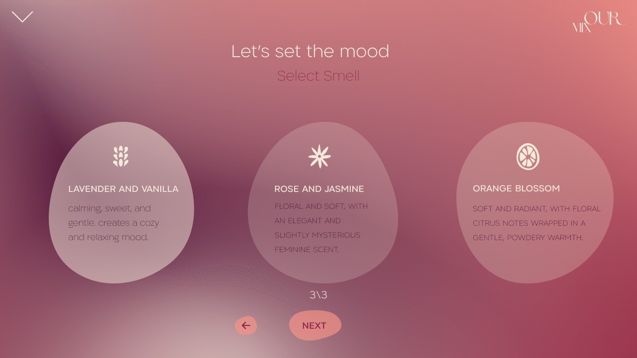 Let's set the mood — select scent