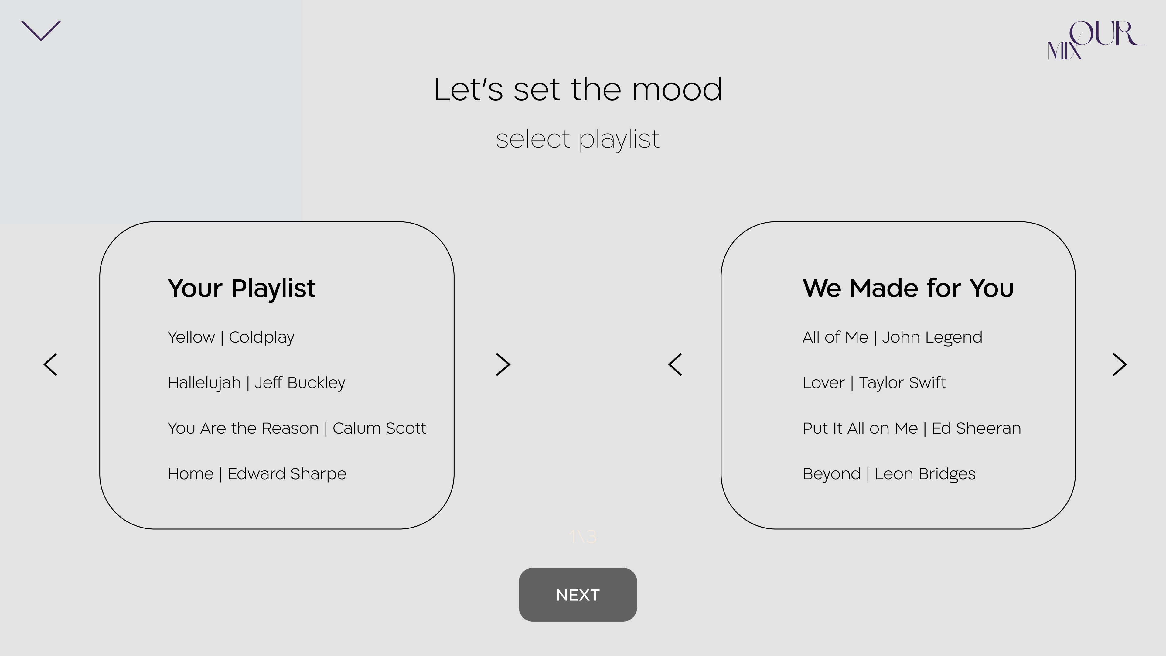 Set the mood screen