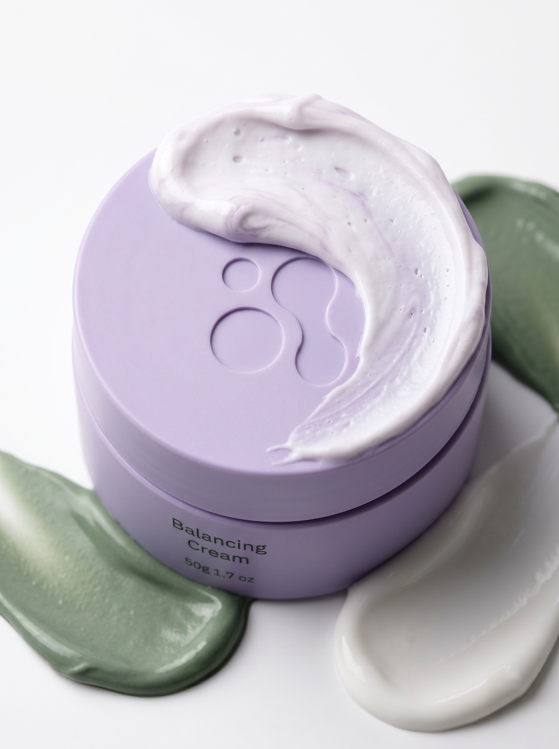 Balancing Cream jar with product texture