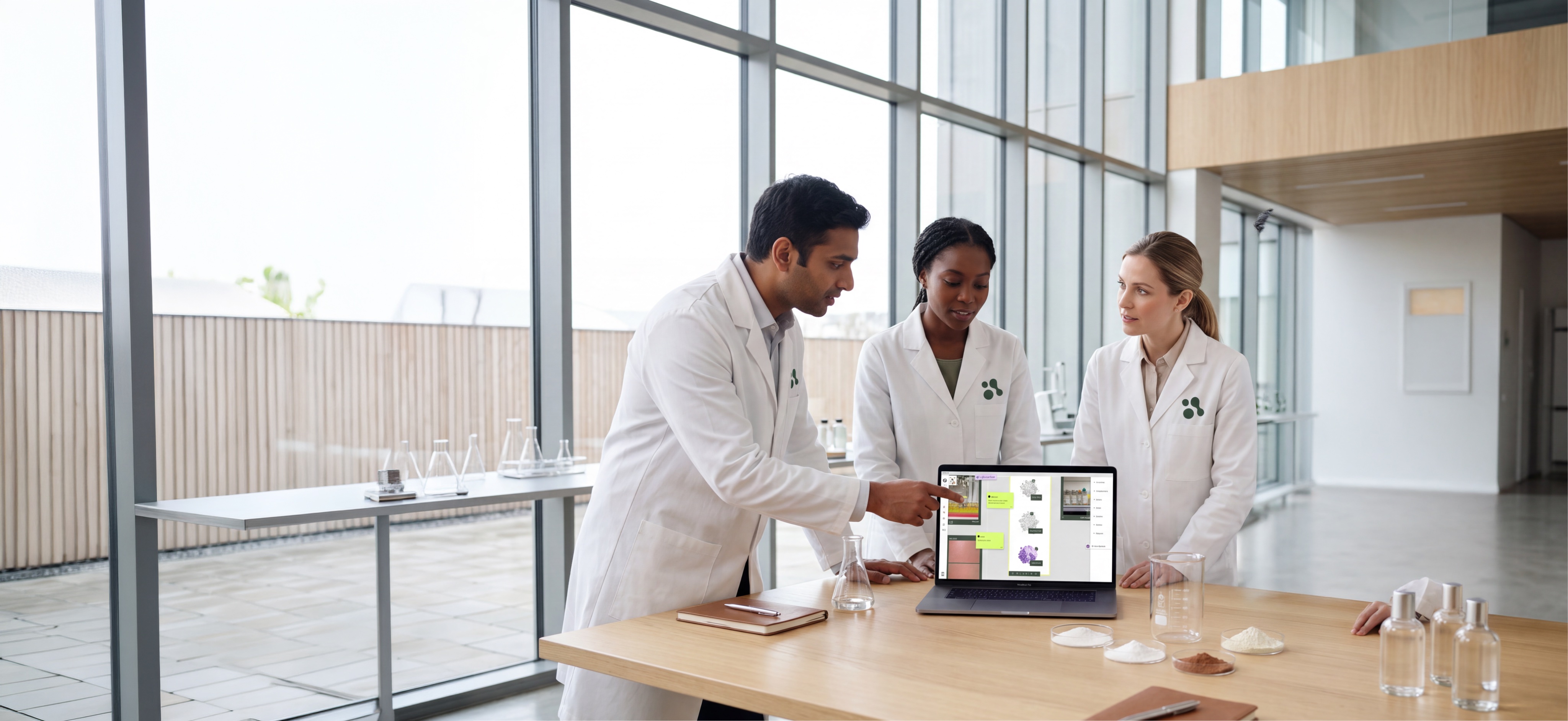 Skin Lab research team reviewing the platform